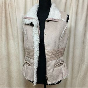 Blanc Noir | Faux Fur and Suede Vest XL